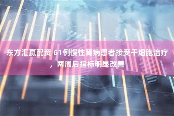 东方汇赢配资 61例慢性肾病患者接受干细胞治疗，两周后指标明显改善